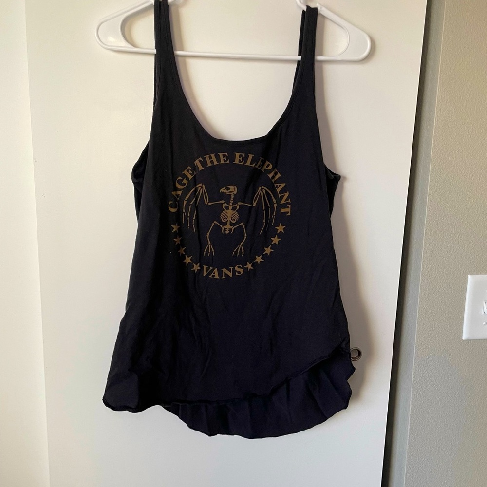 Vans Black Cage The Elephant Band Tank Top Sz XL